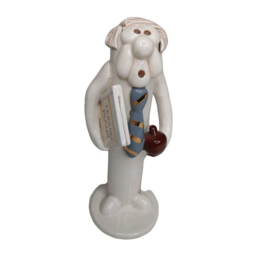 Tweeples World Ceramic Professor School Teacher Figurine Whistle By Joe Peck VTG